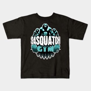 Sasquatch Gym Weight Lifting Bigfoot Bodybuilding Yeti Muscle Kids T-Shirt